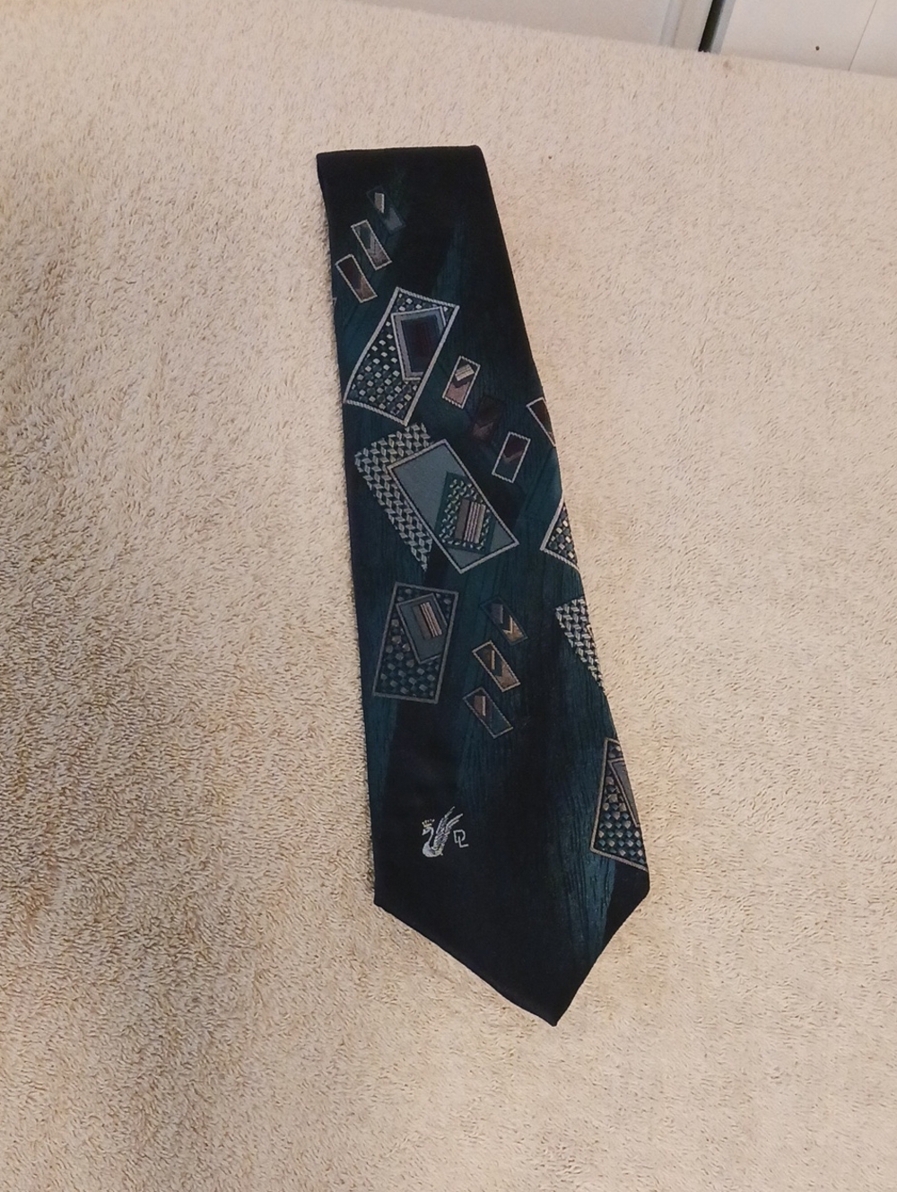 Domani Men's Navy Geometric Pattern Tie